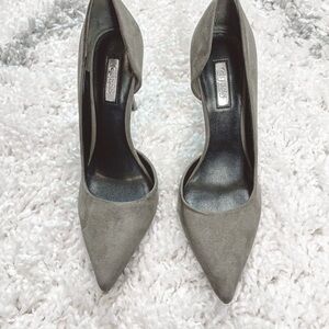 Guess Gray Green Pointed D'Orsay Suede Heels size 6.5